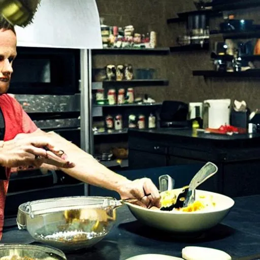 Prompt: Jesse pinkman cooking