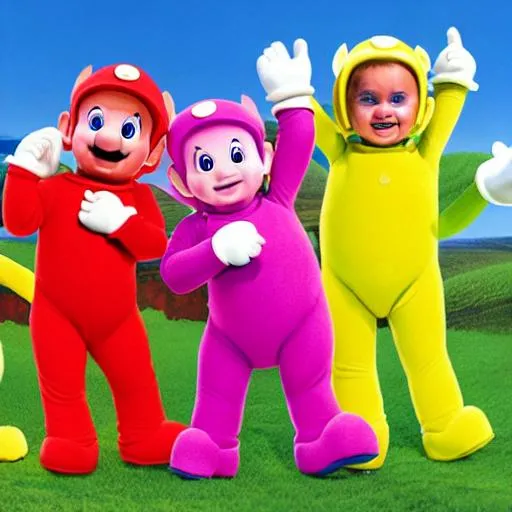 Prompt: Mario Teletubbies 