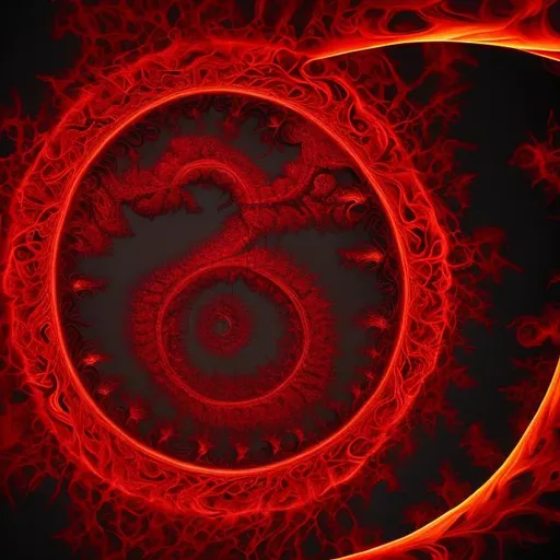 Prompt: element of fire
image using fractals red flame on black

