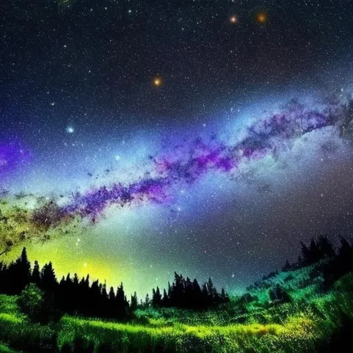 Prompt: Nature and they galaxy