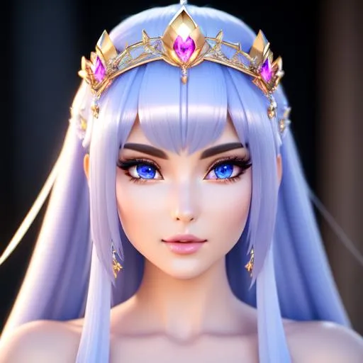 Prompt: {{{{highest quality 3d concept art masterpiece}}}} best octane unreal engine 5 render with {{volumetric lighting and depth}}, 
hyperrealistic intricate 128k UHD HDR,

hyperrealistic intricate perfect full body image of flirtatious seductive stunning gorgeous cute mystical feminine 22 year old anime like ice queen goddess with 
{{long white hair}} 
and 
{{clear blue eyes}} 
and hyperrealistic intricate perfect flirtatious seductive stunning gorgeous cute mystical feminine face with unique features wearing 
{{hyperrealistic intricate body tight opalescent ice crystal minidress}}
 with deep exposed cleavage and visible abs,
soft skin and red blush cheeks and cute sadistic smile, 

epic fantasy, 
perfect anatomy in perfect composition approaching perfection, 
{{seductive very angry love gaze at camera}}, 

hyperrealistic intricate blurred snowy dark forest in background, {{cold atmosphere lighting}}, 
  
cinematic volumetric dramatic 
dramatic studio 3d glamour lighting, 
backlit backlight, 
professional long shot photography, 

triadic colors,
sharp focus, 
occlusion, 
centered, 
symmetry, 
ultimate, 
shadows, 
highlights, 
contrast, 
{{sexy}}, 
{{huge breast}}