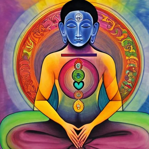 Prompt: how control our chakras  modern art