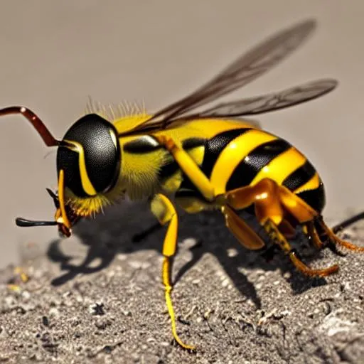 Prompt: spotted wasp angry