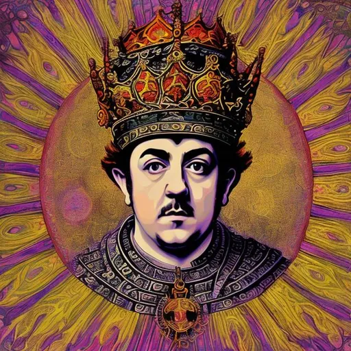 Prompt: emperor justinian psychedelic album cover