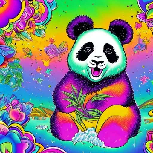 Lisa frank style of panda bear | OpenArt