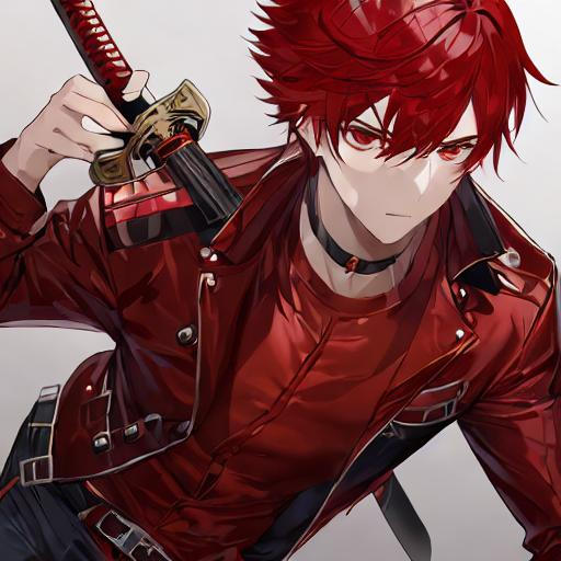 1boy Male Character Red Eyes Red Hair Red Jacket Openart 4626