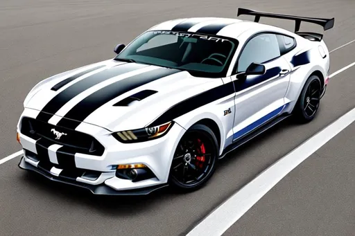 Prompt: New racing Dark Horse Mustang GT 