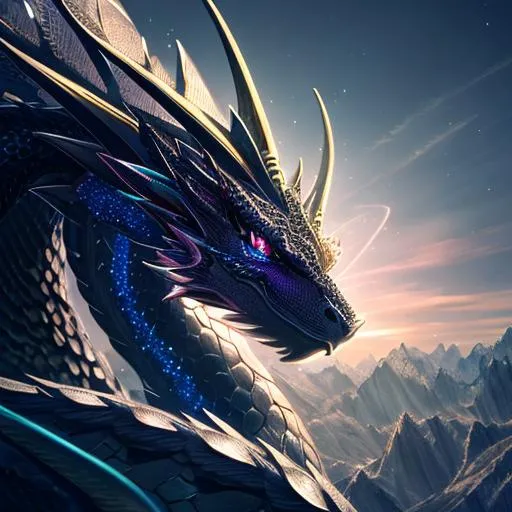 Prompt: Black sparkly dragon, pastel colors, reflective, perfect composition, hyperrealistic, super detailed, 8k, high quality, trending art, trending on artstation, sharp focus, studio photo, intricate details, highly detailed, Trending on Artstation, Cozy wallpaper, Pastel colors, soft lighting