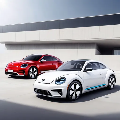 Prompt: a Kia EV9/Volkswagen Beetle sports car