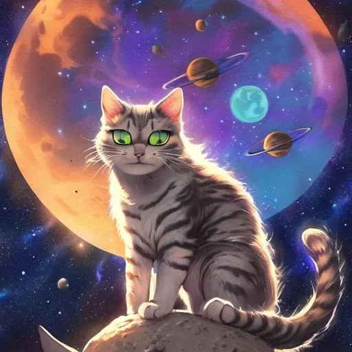 Prompt: space cat sunbathing on the moon
