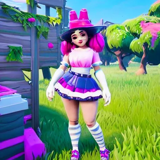 Prompt: melanie martinez fortnite skin
