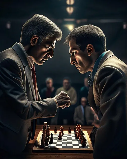 Two chess masters face off in an international tourn