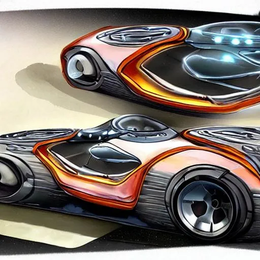 Prompt: concept art of a futuristic starfish car