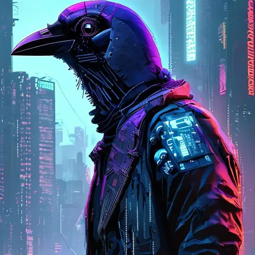 Prompt: cyberpunk crow

