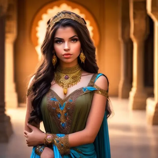 Princess Jasmine, Aladdin portrait, beautiful brown