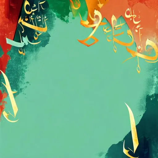 Prompt: An aesthetic background with all Pan-Arab Colours and Arabic Calligraphy
