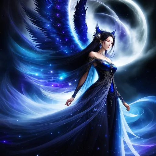 painting of a spirit of the night, descending from t... | OpenArt