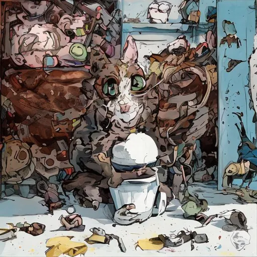 Prompt: The cat eats ice cream
