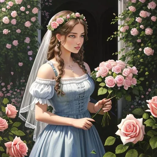 Prompt: Insanely detailed hyperrealistic painting of beautiful Rose flowers, romantic, serene, garden filled with roses, Fine Art, Hyperrealism, Realism, Impressionism, Glazing, By Adrian Gottfried