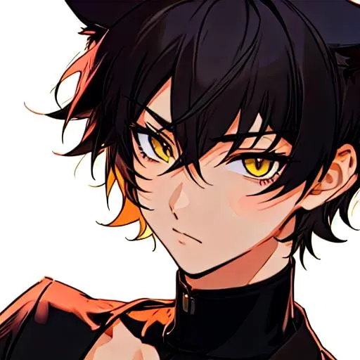 Prompt: Cat boy hybrid (male, short hair)