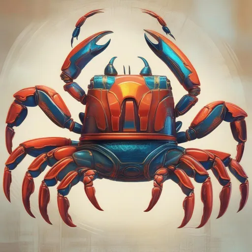 Prompt: Towermitt crab, masterpiece, Best Quality, in futurism style