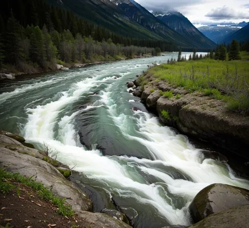 Prompt: nature, river flow
