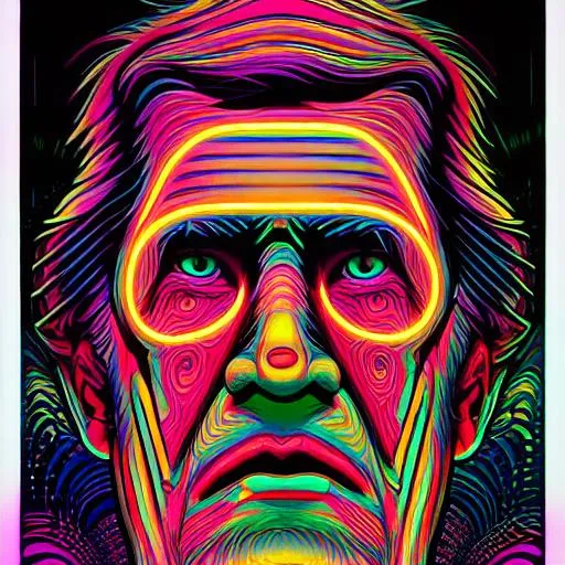 Hypnotic illustration of Willie Nelson, hypnotic psy... | OpenArt