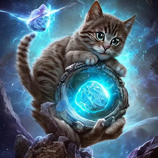 Prompt: Long ago, in a distant age, an ancient civilization of cats had discovered a powerful artifact known as The WhisperStone. This mystical gem possessed the ability to bend the fabric of space and time, allowing its wielder to traverse the vast reaches of history and fiction. Its whereabouts had been lost to time, but a series of celestial alignments had recently revealed its location in Whisperwood.