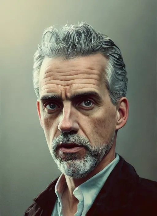 Prompt: Portrait of jordan peterson with silver hair and with cute face, American flag, perfect composition, hyperrealistic, super detailed, 8k, high quality, trending art, trending on artstation, sharp focus, studio photo, intricate details, highly detailed, by greg rutkowski