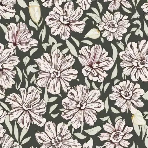 Prompt: flowers in a field patterned
background