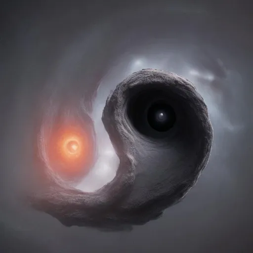 Prompt: Super large black hole with a creepy face in it