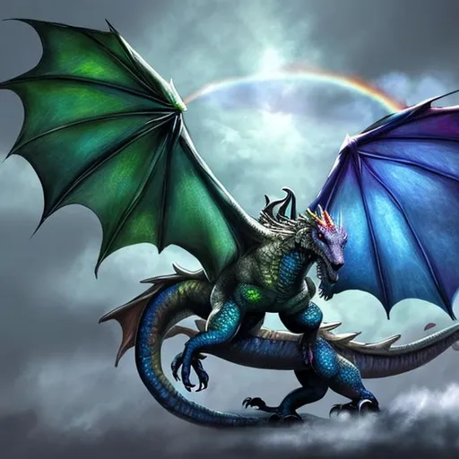 Prompt: A realistic ranbow Dragon 