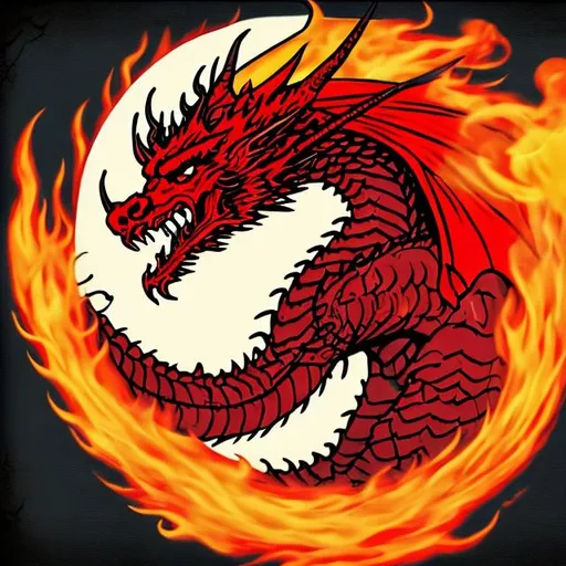 Prompt: a fantasy flag with a fire-breathing red dragon on it, the dragon is wearing a crown