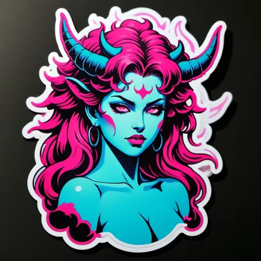 Prompt: beautiful female demon, hell, demonic, vaporwave, retro, neon, aesthetic, liminal, high quality, high definition, beautiful, dramatic lighting