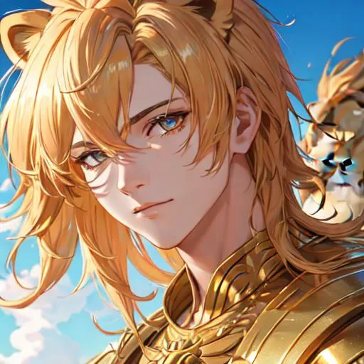 Prompt: Leo  The Lion zodiac as a 
male human, 8k, UHD,  highly detailed, close up