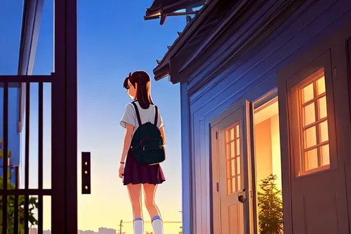 lofi girl,girl with earphone , from anime, evening t