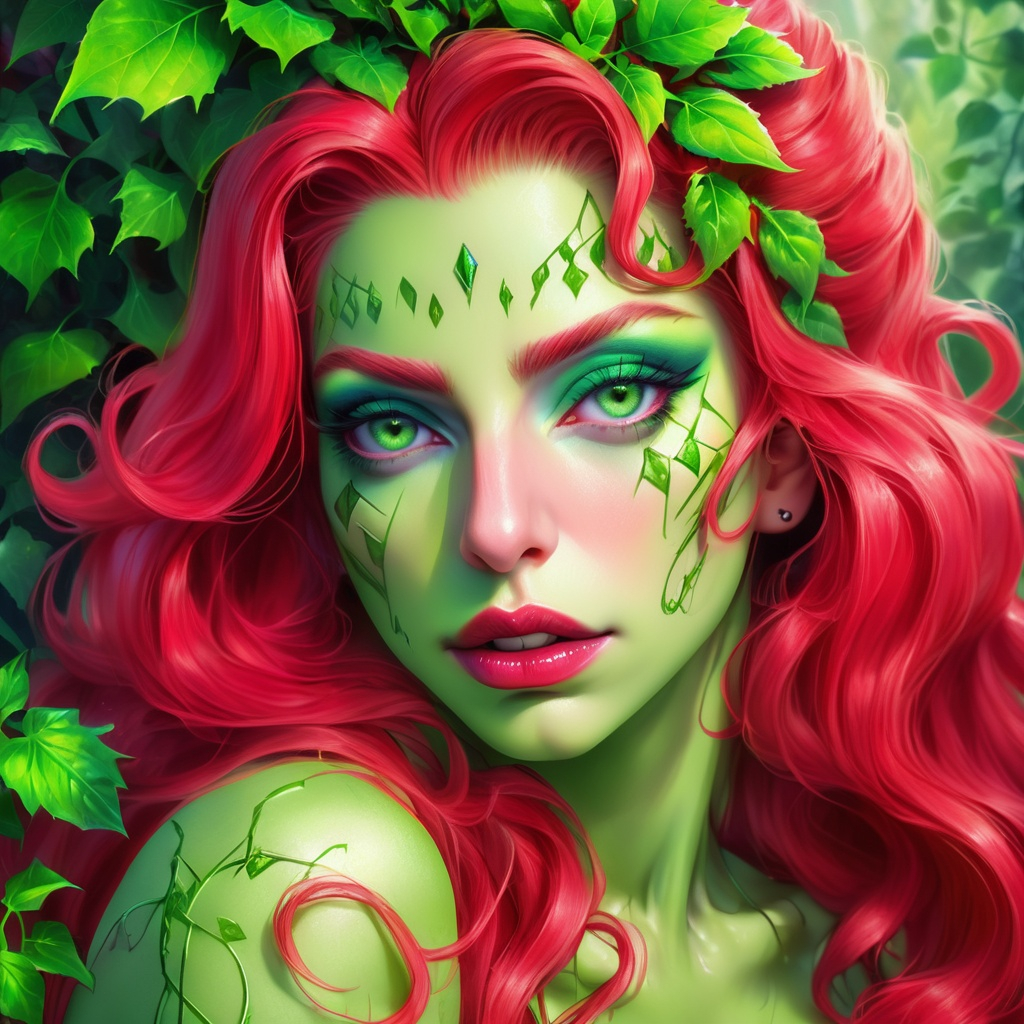 Lady gaga portrait, poison ivy, digital painting, d... | OpenArt