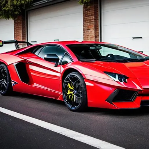 Car, Lamborghini Aventador, Red Color, Nitro-shockwa... | OpenArt