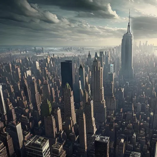Prompt: dystopian New York, hyper realistic image