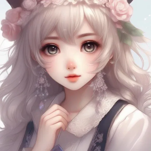 Prompt:   Change the image to still resemble an in anime girl cute and pretty, with eye pretty detailed, hand detail 