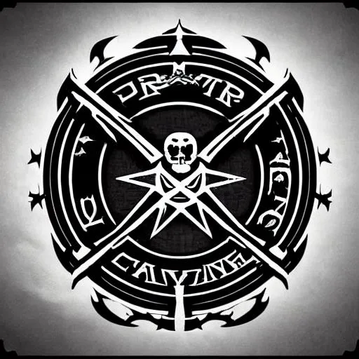 Prompt: star citizen privateer pirate logo based on the Crimson Nova Corps syndicate  CIA  NSA like independant  clandestine  organization like le femme nikkitas section 1 founded by A former captain, military strategiest and brilliant engineer named drogos