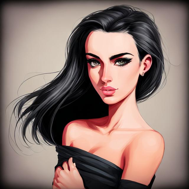 Beautiful woman cartoon portrait | OpenArt