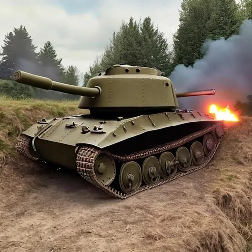 Prompt: ww2 tank trenches fights explosions

