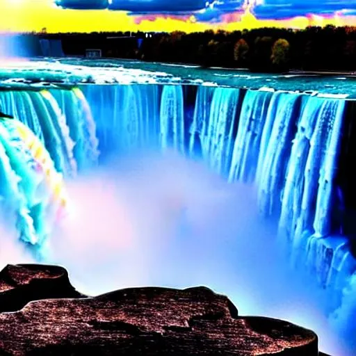 Prompt: long shot scenic professional photograph of {Niagara falls, American side}, perfect viewpoint, highly detailed, wide-angle lens, hyper realistic, with dramatic sky, polarizing filter, natural lighting, vivid colors, everything in sharp focus, HDR, UHD, 64K