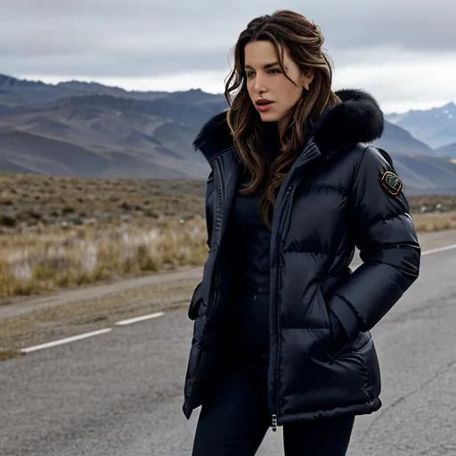 Prompt: Kate Beckinsale in Puffy Jacket