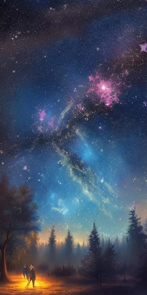 Prompt: paint the sky with stars, romantic night picture, highly detailed, atmospheric, photorealistic, high definition