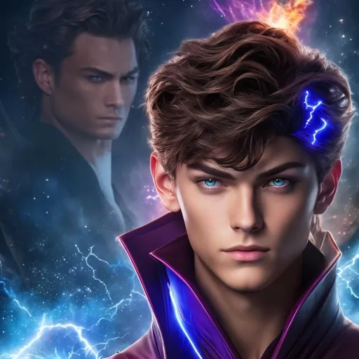 Prompt: High resolution hyperrealistic image of young avenger wiccan merged with x-man ((nate grey)), symmetrical detailed photorealistic face, psionic powers and chaos magic, highly detailed, cinematic, uhd, hdr, 64k