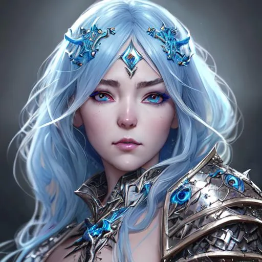 Prompt: Ice fantasy creature, beautiful d&d character portrait, dark fantasy, detailed, realistic face, digital portrait, intricate armor, fiverr dnd character, wlop, stanley artgerm lau, ilya kuvshinov, artstation, hd, octane render, hyperrealism, peter mohrbacher, alena aenami, trending on artstation, astral, photorealistic, cinema 4d,
 anime Character Design, Unreal Engine, Beautiful, Tumblr Aesthetic,  Hd Photography, Hyperrealism, Beautiful Watercolor Painting, Realistic, Detailed, Painting By Olga Shvartsur, Svetlana Novikova, Fine Art