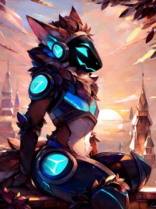 Prompt: solo, anthro, character protogen, (by_einshelm)