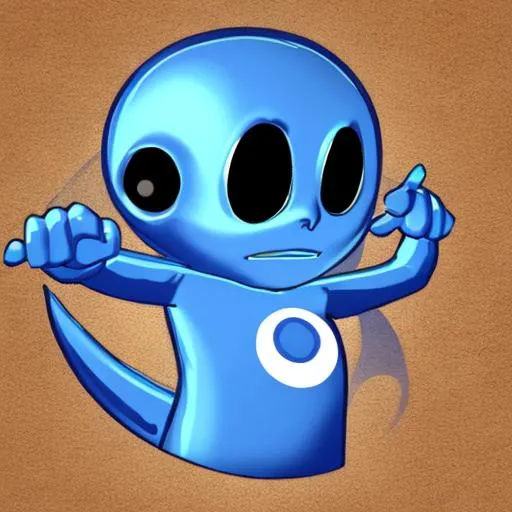 Prompt: blue alien business logo